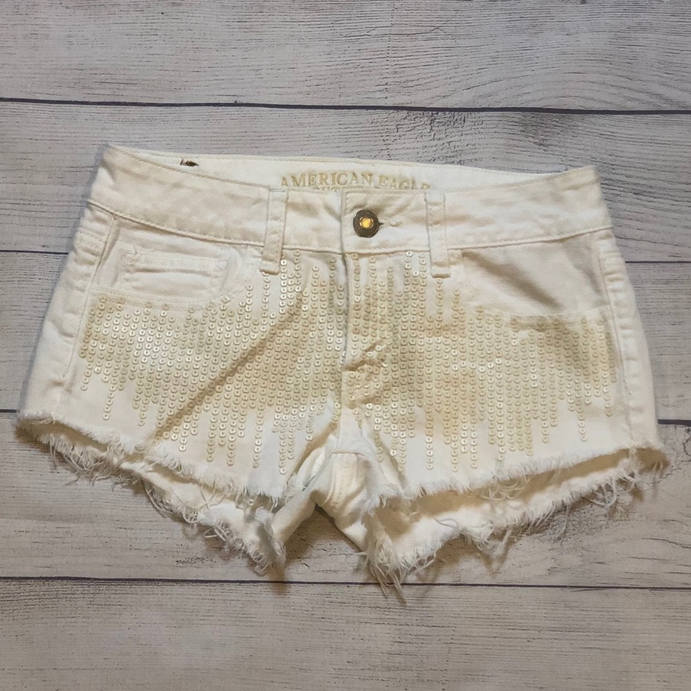 Jean shorts White Embellished American Eagle